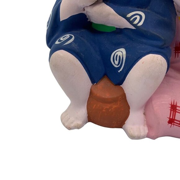 Japanese Figurines Hakata Doll Association Boy Girl Doll Resting Bisque Culture - Picture 3 of 12